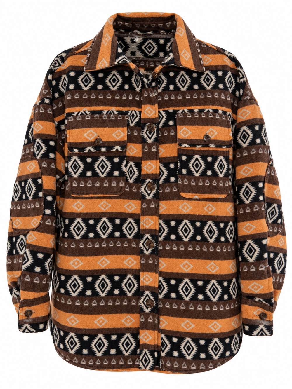 Easel Oversized Aztec Utility Shacket - Picture 2 of 8